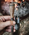 Survival Fire Starter Pro Ferro Rod With Wood Handle Three Eighths Inch Thick Fire Steel Up To 15,000 Strikes Striker And Lanyard