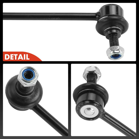 Close-up of steel end links from 2 Pack Beefed-Up Rear Sway Bar End Links Stabilizer Kit For Honda Pilot 2003-2008 And Acura MDX 2001-2006