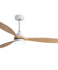 Cool 52 Inch Wood Ceiling Fan With Light And Remote, 6 Speed Quiet DC Motor, Low Profile Indoor Outdoor Ceiling Fan With LED Light Kit