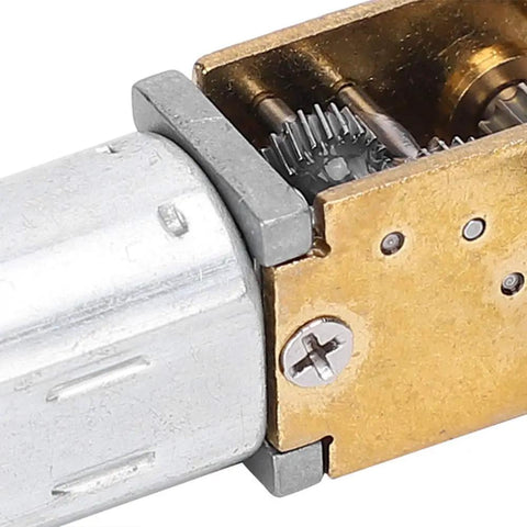 Close-up of Geared DC Motor 1218GE N20 3V 30 RPM Micro Metal Gear Motor with all-metal gear train and beefy torque
