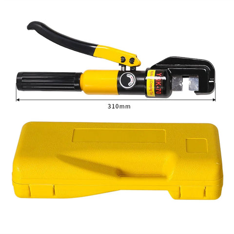 Hydraulic Crimping Tool For Cable Lugs And Copper Fittings 4-70mm Jaw 5-6 Ton Pressure 360 Degree Rotating Head Built Tough Heavy Duty Crimp Plier For Aluminum PEX PB Pipes Copper Sleeves ES RU Warehouse, 310mm tool with yellow case