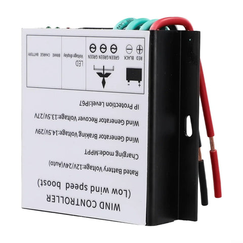 MPPT Wind Turbine Controller 500W 800W IP67 Waterproof Charge Controller with visible wiring and labeling