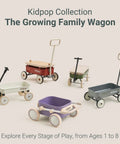 Various colors of Kidpop Growing Family Wagon collection for children ages 1 to 8, showcasing a range of small pull wagons.