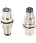 M8 A Code 3 Pin Male To Female Bulkhead Connector Straight IP67 Shielded Feedthrough Panel Mount Socket Receptacle