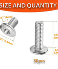 Premium M6x50mm Hex Socket Head Cap Screws 30 Pack 304 Stainless Steel shown with dimensions 50mm and head size for fastening.