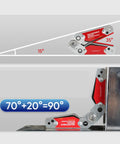 Lockdown Magnetic Welding Jig With Slip Proof Zero Play Adjustment From 20 To 200 Degrees Angle Positioner and Handy Hex Wrench for Heavy Duty Metal Fabrication Shop Hustle showing 15° and 35° angles.