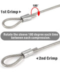 Bench Mounted Swaging Tool For Crimping Aluminum Wire Rope End Sleeves And Oval Duplex Sleeves 3/64 In To 1/8 In process guidance shown