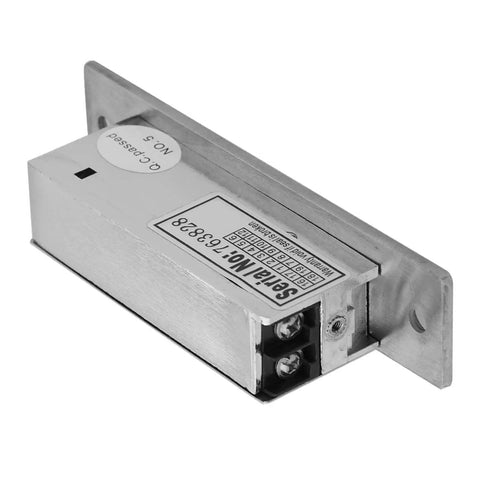 Heavy Duty Electric Door Opener Access Control Lock Adjustable Mortise Setup Double Release Toggle For Stainless Steel Doors And Fire Exits, side view of aluminum casing.