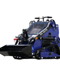 Mini Crawler Skid Steer Loader 22 HP With Dual Cooling System DS-SS70 New Blue front view with bucket attachment