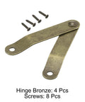 Heavy Duty Lid Folding Support Hinges With 8 Mounting Screws For Cabinets, Chests, Jewelry Boxes And Wooden Boxes