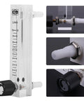 Gas Flow Meter 1 To 10 LPM With Control Valve For Oxygen And Air, Transparent Acrylic Meter With 8mm Hose Barb, Unidirectional Flow Gauge, Plug And Play Gas Measurement Tool For Lab Or Workshop, acrylic body and hose barb details