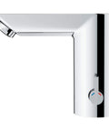 Baucosmopolitan E Touchless Electronic Faucet With Temperature Control Lever Battery Powered Hands Free Infrared Sensor Water On Off For Kitchen Or Bath, 60 Second Auto Shutoff, Easy Install, Water Saving Convenience in chrome finish