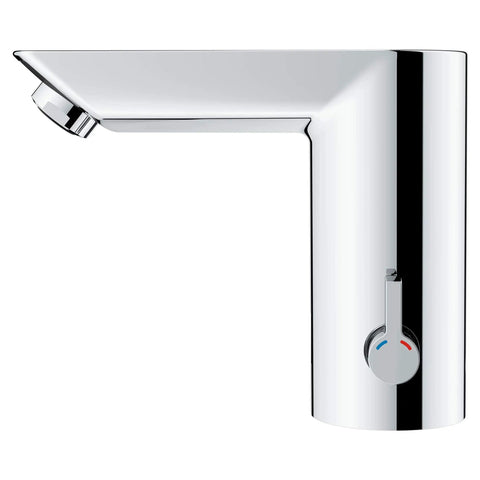 Baucosmopolitan E Touchless Electronic Faucet With Temperature Control Lever Battery Powered Hands Free Infrared Sensor Water On Off For Kitchen Or Bath, 60 Second Auto Shutoff, Easy Install, Water Saving Convenience in chrome finish