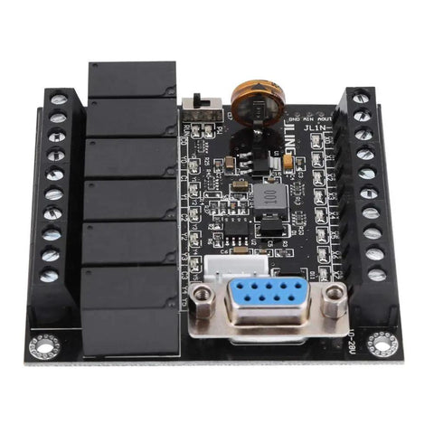 Rock Solid 24V DC PLC Control Board With FX1N-14MR Relay Module For Industrial Automation, top view showing detailed components.