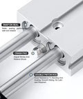Close-up of 20mm Bore 75mm Stroke Double Rod Double Acting Aluminum Pneumatic Air Cylinder TN20-75 with M5 port and components