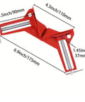 4 Pack Right Angle Clamps For 90 Degree Corners Picture Frame Supports Glass And Woodworking DIY Tools, dimensions labeled