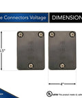 Low Voltage Landscape Lighting Cable Connectors 2 Pack Black dimensions 5.5 x 4 inches front view