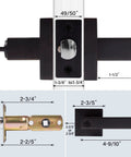 Beefy Bedroom Door Lock With Heavy Duty Lever Made From Zinc Alloy And Brushed Bronze Finish Privacy Lock dimensions