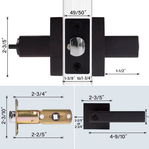 Beefy Bedroom Door Lock With Heavy Duty Lever Made From Zinc Alloy And Brushed Bronze Finish Privacy Lock dimensions