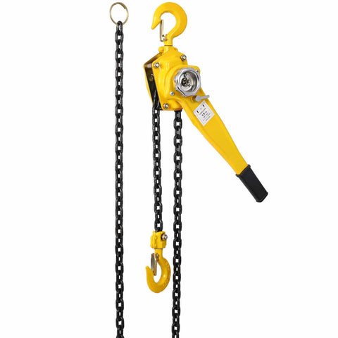 Three Quarter Ton Heavy Duty Ratchet Lever Chain Hoist With Ten Foot Galvanized Chain And Hooks