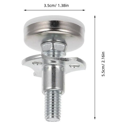 Adjustable Furniture Leg Levelers Set 3/8-16 Threaded, heavy duty carbon steel base with measurement details