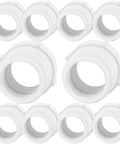 Bulk 10 Pcs PVC Pipe Fittings Set Male To Female Thread Reducer Bushings Three Quarters Inch To One Half Inch White High Density PVC