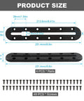 Four Pack 9.9 Inch Low Profile Kayak Gear Track Rails For Flat Surfaces, black rails, 4 pcs with screws, 251.4mm long