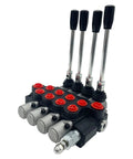 Four Spool Hydraulic Control Valve With 13 GPM Max Flow And 4500 PSI Rating For Small Tractors, Loaders, And Log Splitters