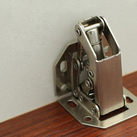 Six Pack 4 Inch Thickened Metal Cabinet Door Hinges For Kitchen And Home, Heavy Duty Steel Cupboard Hinges, No Screw Install