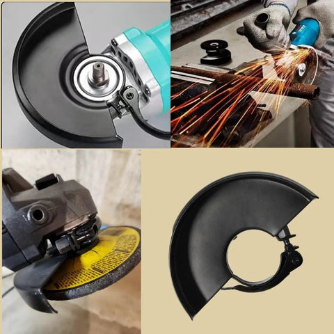 Grinder Guard Five Inch And Four And A Half Inch Replacement Part 39766101 for DeWalt angle grinders, showing front and side views.