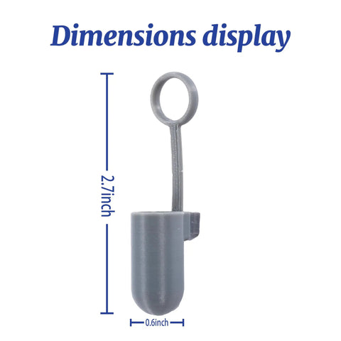 Dimensions display of V4 Silicone Cable Caps for Mini Satellite Cable Ends Protective Plug Caps