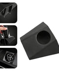 Superior Charging Adapter Storage Box For Tesla Cybertruck Cable Hanger Dock Rock Solid Center Console Organizer view showing secure black plastic dock holder.