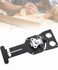ShengQuanHao Adjustable Aluminum Alloy Guide Rail Tool for Precision Wood Cutting, close-up of clamping mechanism.