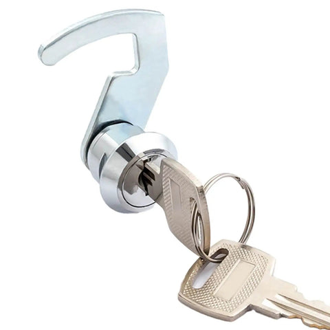 Close-up of Cash Drawer Cam Lock With Quick Clip And Zinc Alloy Cylinder Two Keys Included Tough Metal Lock