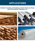 Applications of Heavy Duty 2 By 36 Ceramic Sanding Belts for Grinding Deburring and Metal Finishing. Wood, aluminum, fiberglass shown.