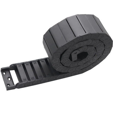 15mm By 50mm Plastic Semi Closed Cable Drag Chain For CNC Machine Tool Wire Carrier 1M Black Easy Install No Fuss Wire Management Solution