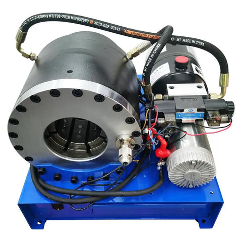 Heavy Duty Hydraulic Hose Crimping Machine Portable Electric Pipe Crimper 12V Shop Essential With Ten Precision Dies close-up view
