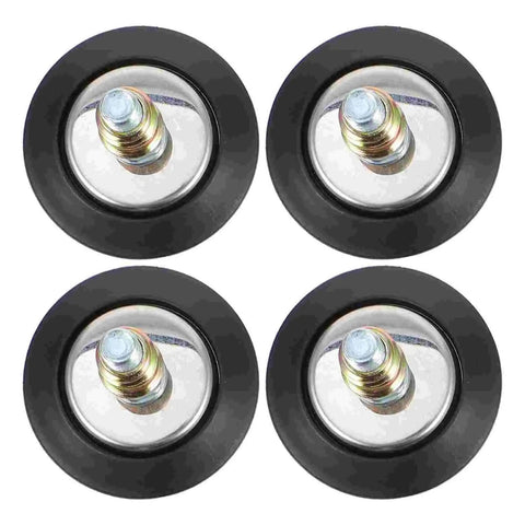 Top view of 10 Pcs Adjustable Leveling Pads For Cabinets And Furniture, Heavy Duty Feet With T Nut Sliders and metal bases.
