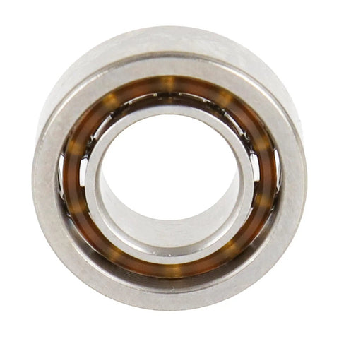 Ten Piece R188 Deep Groove Ball Bearings With Nylon Cages And C3 Clearance Optimized For Fidget Spinners close-up view showing inner ring and nylon cage.