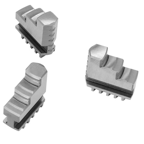 Bulletproof Three Piece Inside And Outside Jaw Chuck Set Featuring Self Centering Grip For Lathe Machining Precision Metalworking Tools showing three jaw chucks.