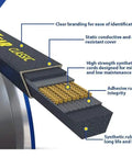 Cross-section of Heavy Duty Industrial V Belt A37 Classic Wrapped 39 Inch Outer Circumference showing internal materials and features.