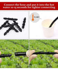 150 Pieces One Quarter Inch Straight Barbed Irrigation Connectors Fittings For Drip System Garden Tubing in use with hot water