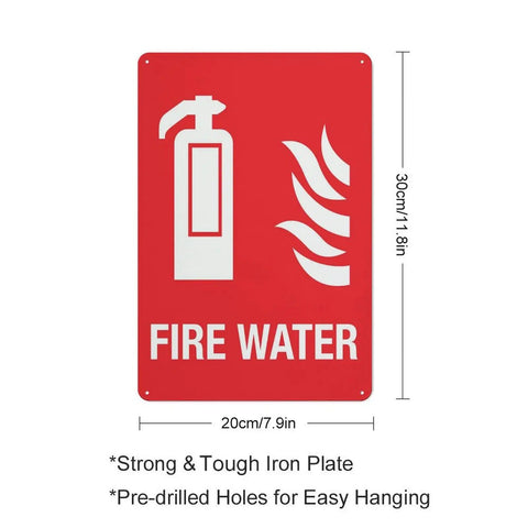 Built Tough Fire Water Supply Caution Sign 8 By 12 Inch No Rust Nonsense Reflective Aluminum Warning Plate With Bold Lettering For Industrial Plant Safety And Utility Zone Setup Daily on red iron plate.