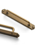 Antique Brass Drawer Pulls With Backplates Five Point Zero Four Inch Center To Center Zinc Alloy Cabinet Handles 2 Pack
