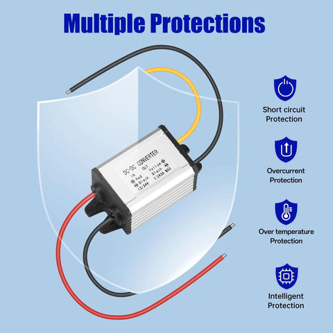 Premium DC-DC Buck Converter Step-Down Voltage Regulator with multiple protection features for stable power supply.