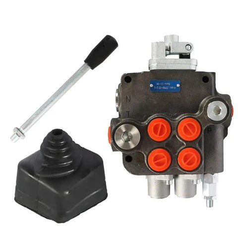 Two-Spool 21 GPM Hydraulic Directional Control Valve For Tractor Loader With Joystick, High-Flow Monoblock Valve With Parts