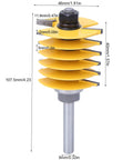Premium No Nonsense Box Joint And Finger Joint Router Bit with Heavy Duty 8Mm Shank Yg6 Alloy Cutter Head side view detailing dimensions.