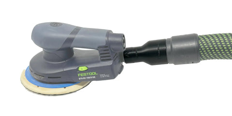 Festool sander connected with 36mm To 27mm Dust Hose Reducer Adapter For Power Sanders And Tools Including DF 500 XL 700 Rotex ETS RTS DTS
