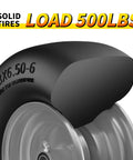 Flat Free 13x6.50-6 Lawn Mower Tires and Wheel Set for Zero Turn Mowers Solid Front Tire with 500 Lb Load Capacity