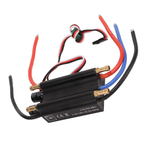 Beefed Up Brushless ESC 50A Water Cooled Bidirectional Electronic Speed Controller with wires for RC Boats and Airships